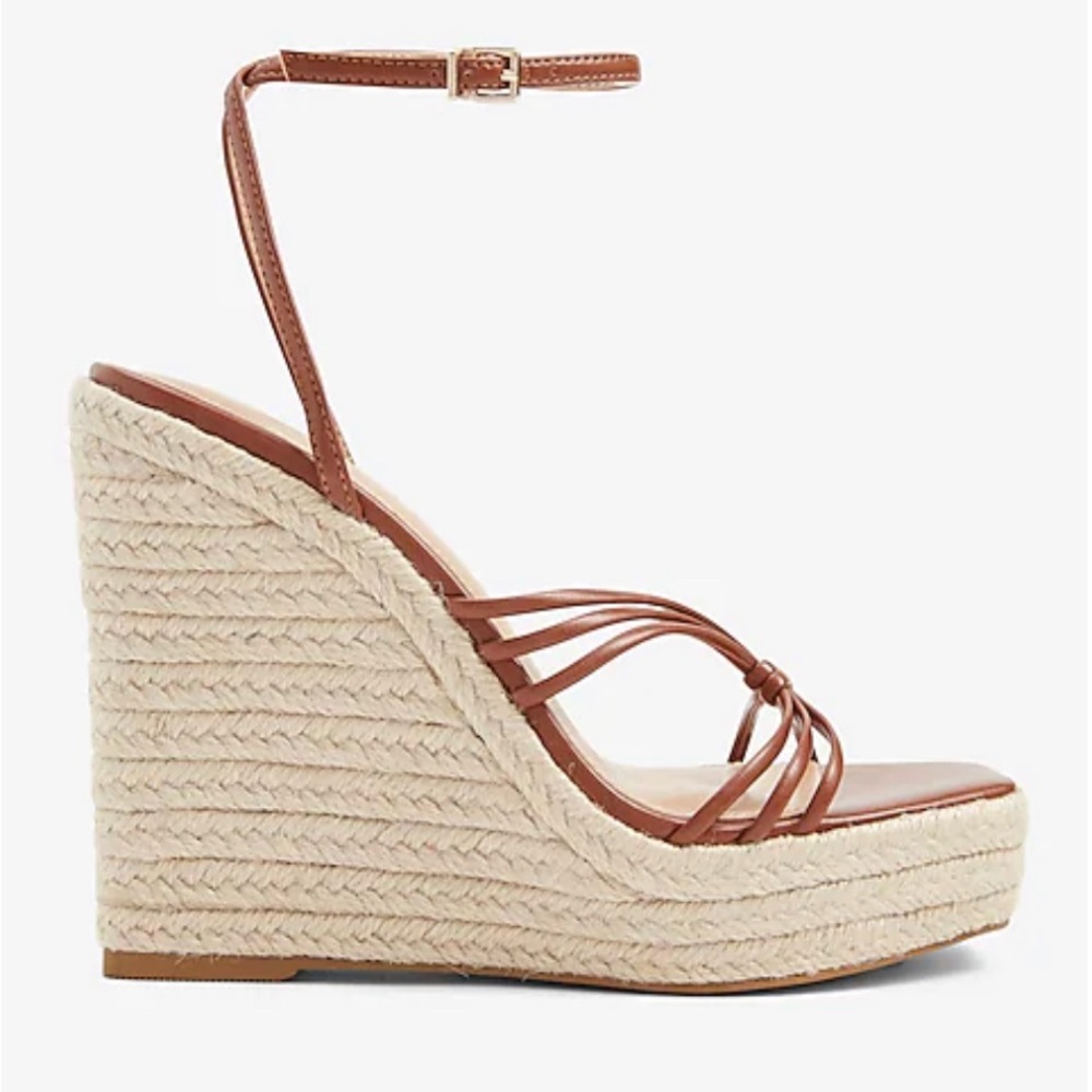 Express Strappy Wedge Square Toe Sandals size 8